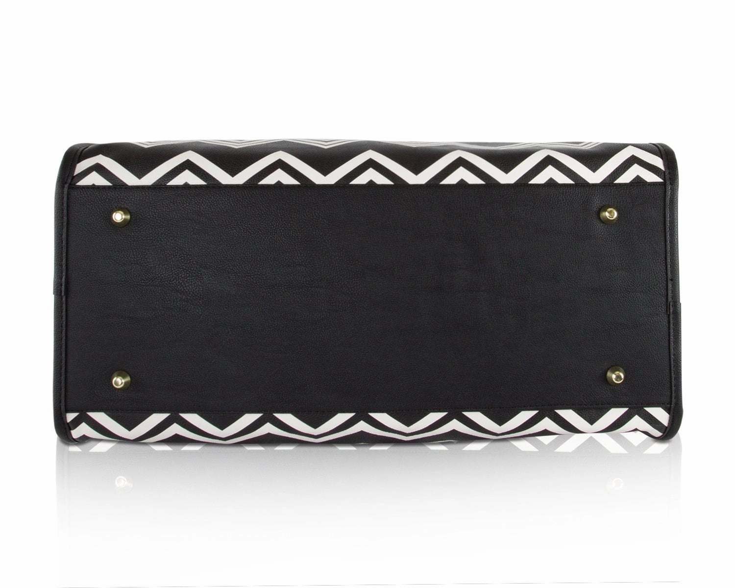 Betsey Johnson Chevron Carry On Weekender Travel Duffel Bag - Black White