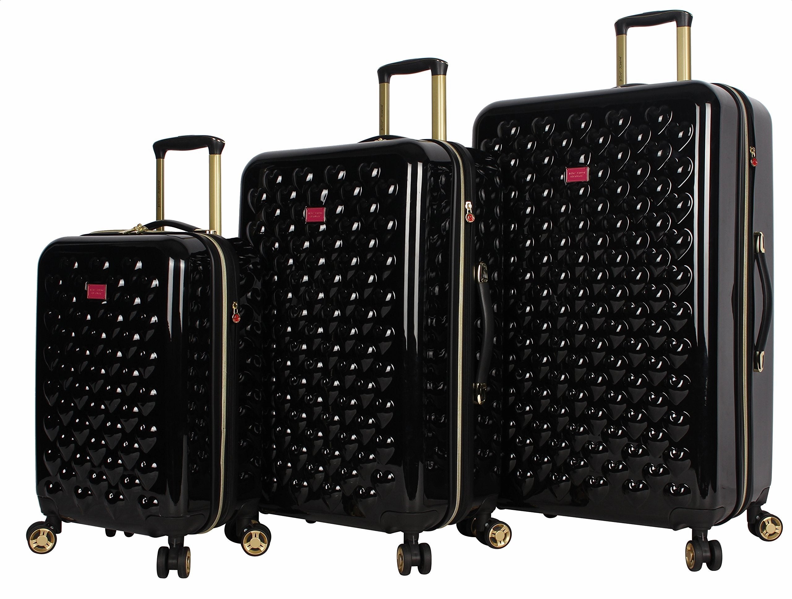 Betsey Johnson Heart to Heart 3Pc Hardside Expandable Spinner Set (20/26/30)