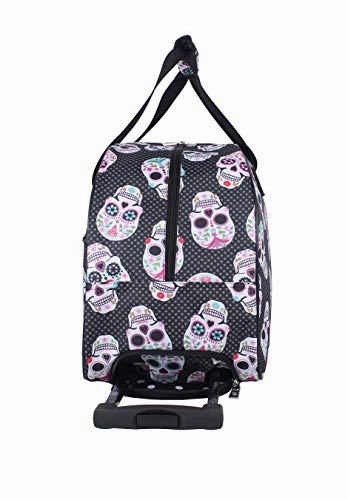 Betsey Johnson Luggage Designer Pattern Suitcase Wheeled Duffel Carry On Bag (Paris Love) (One
