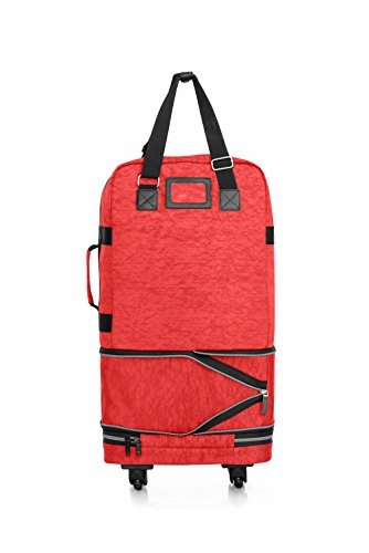 Biaggi Zipsak Boost Carry-On Suitcase - Compact Luggage Expands 22-Inches to 28-Inches - As Seen on Shark Tank - Red