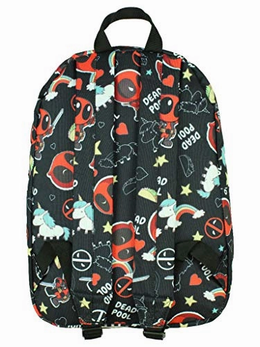 Bioworld Marvel Deadpool Unicorns And Rainbows Laptop Backpack