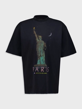 Black Paris Liberty T-Shirt Tops Mens - flannel shirts