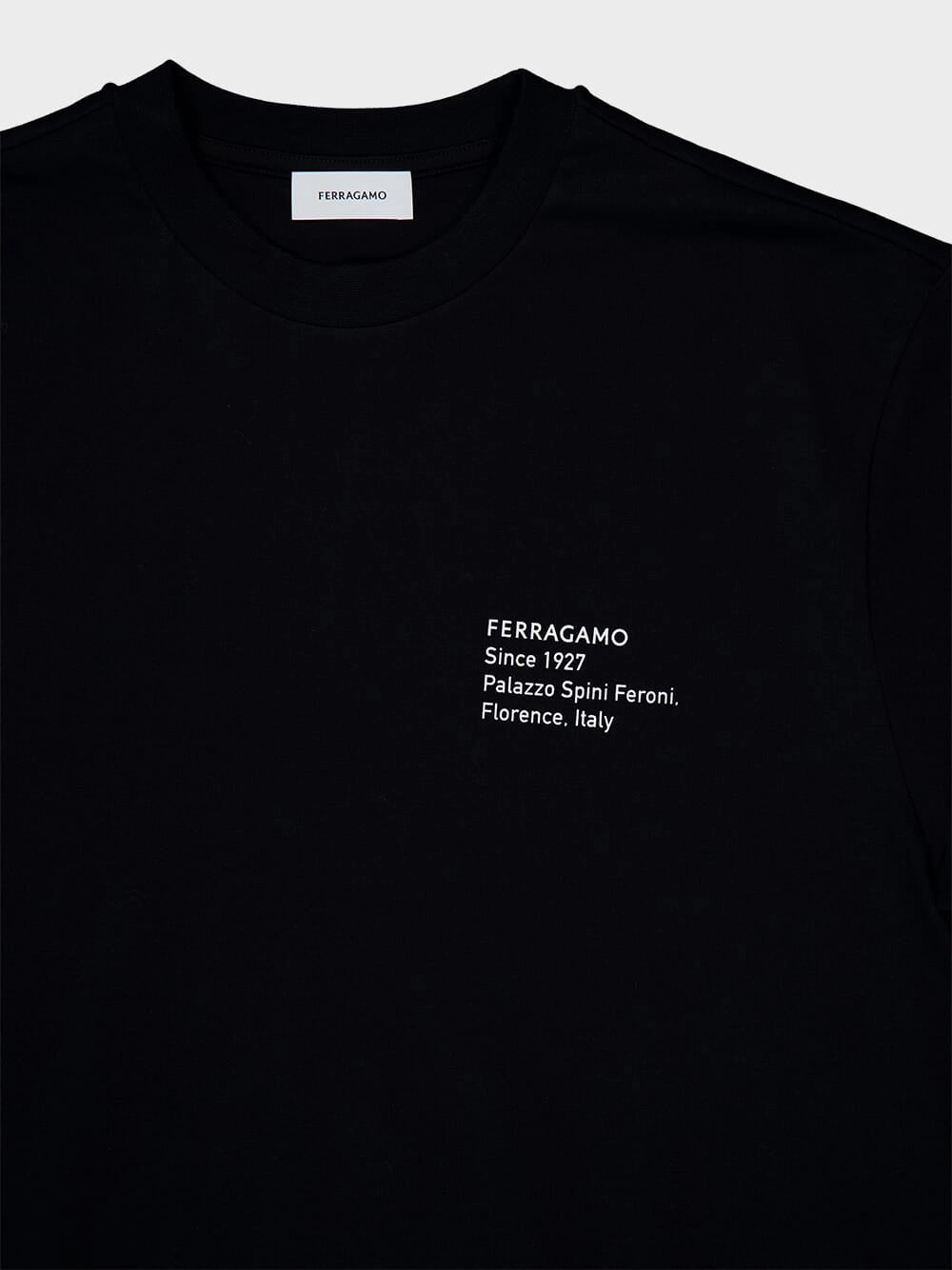 Black Printed Cotton T-Shirt