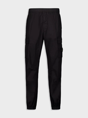 Black Stretch Cotton Cargo Trousers Bottoms Mens - cheap mens shorts online