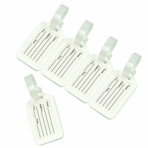 BlueCosto Luggage Tag Suitcase Label Bag Travel Accessories - White,10 Pack