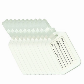 BlueCosto Luggage Tag Suitcase Label Bag Travel Accessories - White,10 Pack