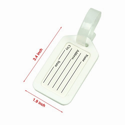 BlueCosto Luggage Tag Suitcase Label Bag Travel Accessories - White,10 Pack