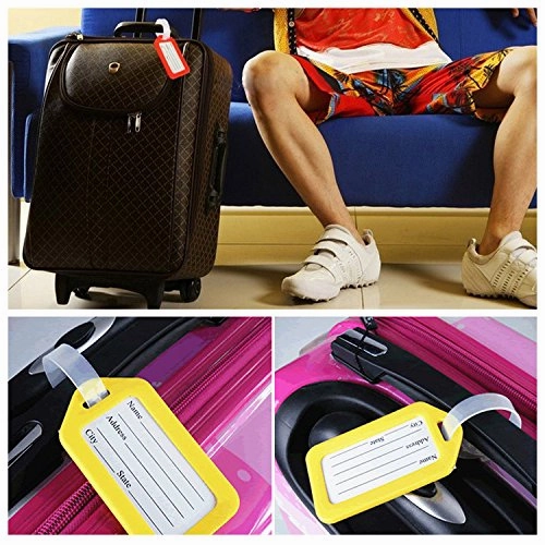 BlueCosto Luggage Tag Suitcase Label Bag Travel Accessories - White,10 Pack