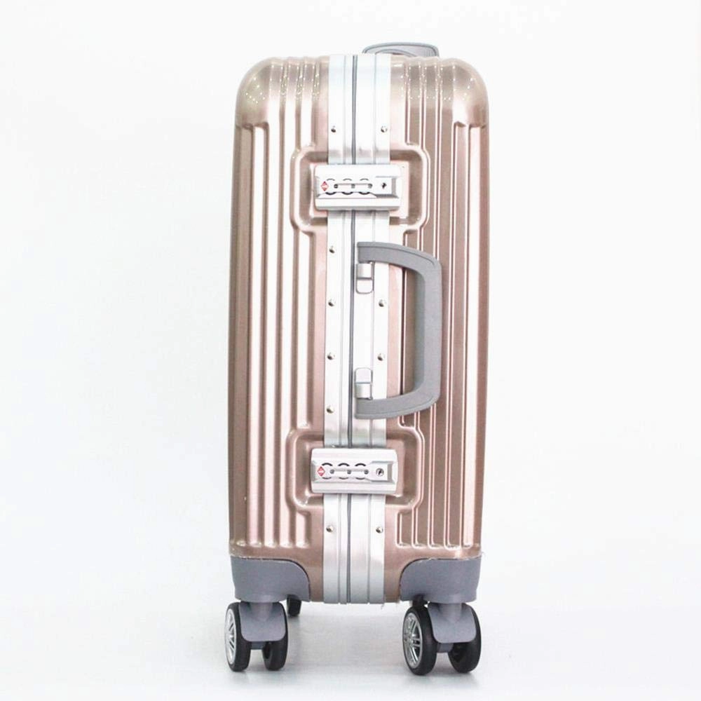 Boarding Suitcase, Wear-Resistant Trolley Case 20 Inch 24 Inch Zipper Suitcase, Checked Suitcase, Black, 24"