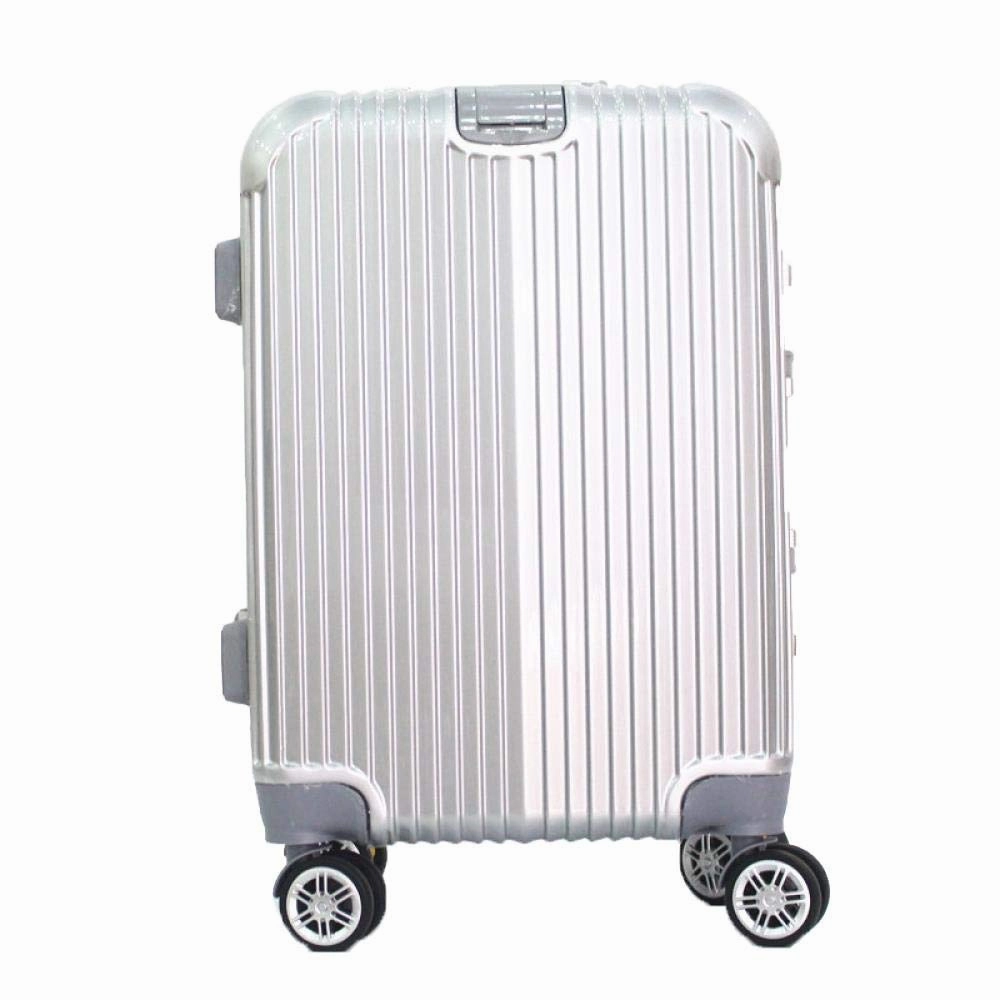 Boarding Suitcase, Wear-Resistant Trolley Case 20 Inch 24 Inch Zipper Suitcase, Checked Suitcase, Black, 24"