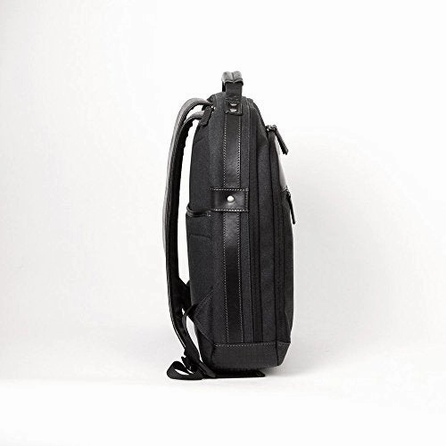 Boconi Bryant LTE City Leather 17" Laptop Backpack in Black