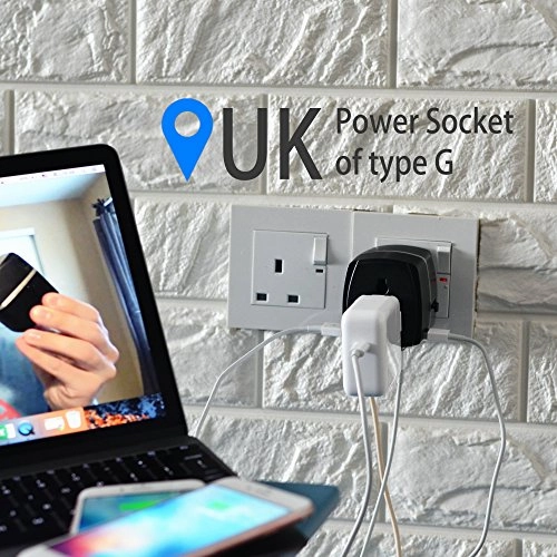 Bonazza Universal International Travel Adapter Kit With 4Amps 4 Usb Ports - Uk, Us, Au, Europe