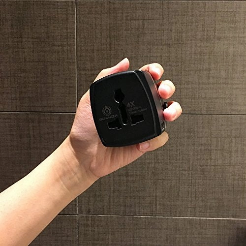 Bonazza Universal International Travel Adapter Kit With 4Amps 4 Usb Ports - Uk, Us, Au, Europe