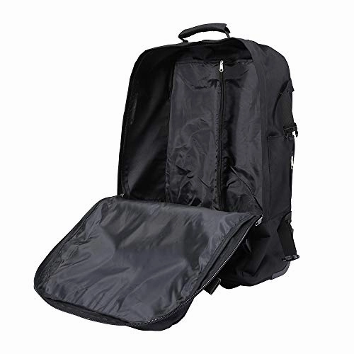 Cabin Max? - Quebec Hybrid Rolling Backpack with Wheels - Carry On Luggage 22x14x9 Zip Out Backpack Straps - Perfect for Most Major American Airlines (Black)