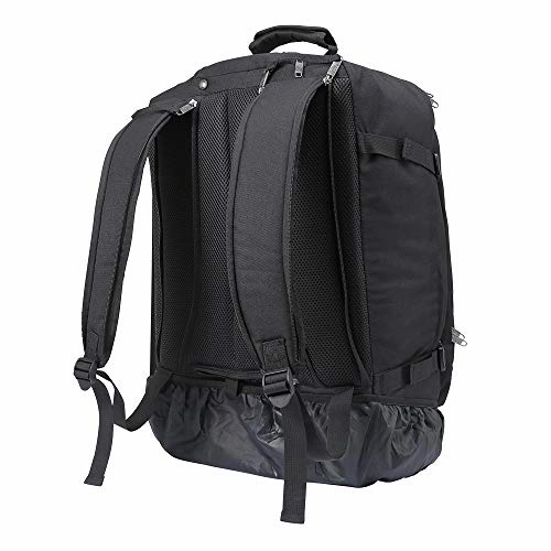 Cabin Max - Quebec Hybrid Rolling Backpack with Wheels - Carry On Luggage 22x14x9 Zip Out Backpack Straps - Perfect for Most Major American Airlines (Black)