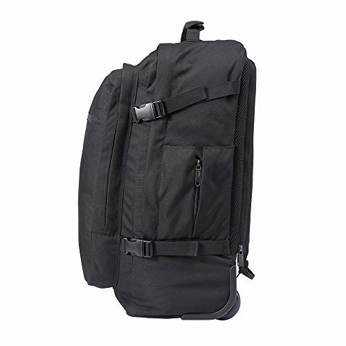 Cabin Max - Quebec Hybrid Rolling Backpack with Wheels - Carry On Luggage 22x14x9 Zip Out Backpack Straps - Perfect for Most Major American Airlines (Black)