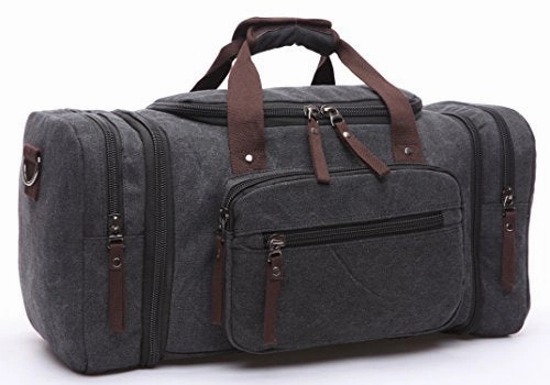 Canvas Duffel Bag, Aidonger Vintage Canvas Weekender Bag Travel Bag Sports Duffel with Shoulder