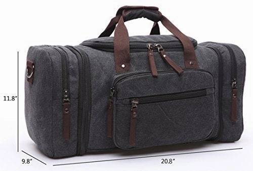 Canvas Duffel Bag, Aidonger Vintage Canvas Weekender Bag Travel Bag Sports Duffel with Shoulder