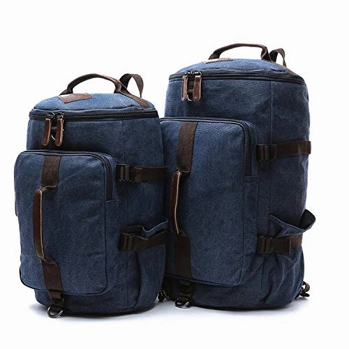 Canvas Men Luggage Bag Carry On Luggage Travel Bags Man Duffel Weekend Bag Travel Backpack,Blue L