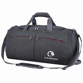 Canway Sports Gym Bag, Travel Duffel bag with Wet Pocket & Shoes Compartmentfor men women, 45L, Lightweight