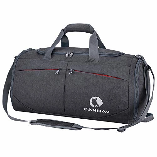 Canway Sports Gym Bag, Travel Duffel bag with Wet Pocket & Shoes Compartmentfor men women, 45L, Lightweight