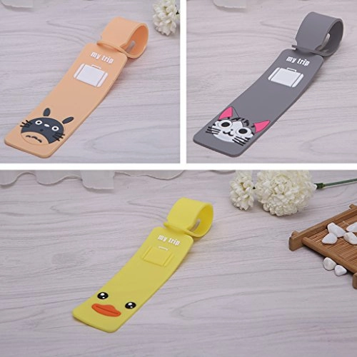 Carise Cartoon Silicone Travel Luggage Tags Baggage Suitcase Bag Labels Name Address