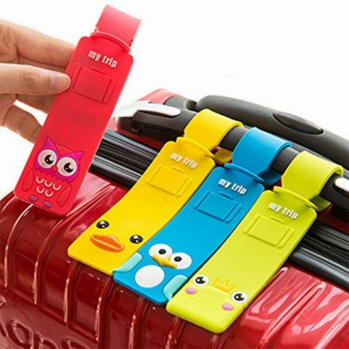 Carise Cartoon Silicone Travel Luggage Tags Baggage Suitcase Bag Labels Name Address