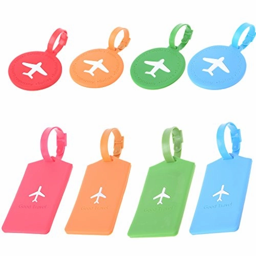 Carise Travel Luggage Tag Square Round Address ID Name Card Suitcase Baggage Label Tags