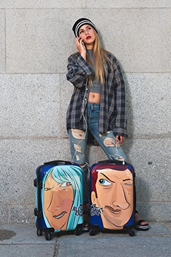 Carry-On Cabin Luggage 55X35X20 Suitcase 20 Inch Approved Lightweight 4 Wheel Hard Case Kids