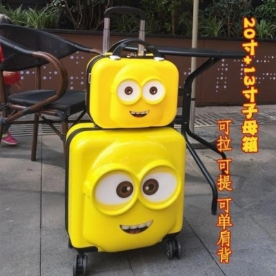 Carrylove Cartoon Luggage Series 18/20 Inch Handbag Rolling Minions Luggage Spinner Brand Travel