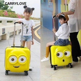Carrylove Cartoon Luggage Series 18/20 Inch Handbag Rolling Minions Luggage Spinner Brand Travel