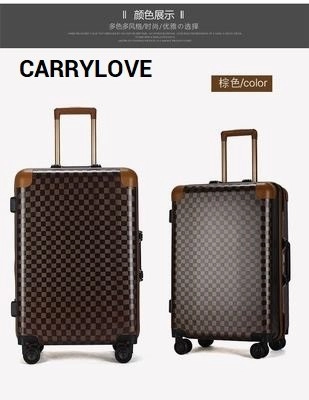 Carrylove Classic Grid Luggage Series 16/20/22/24 Inch High Quality  Pc Rolling Luggage Spinner