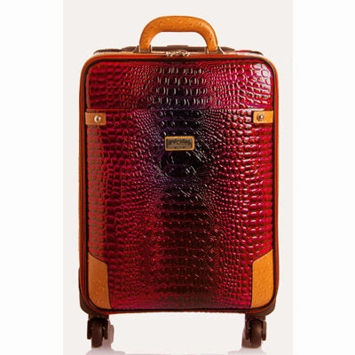 Carrylove  Fashion Luggage Series 18/20/22 Inch  Hcrocodile Pu Rolling Luggage Spinner Brand Travel