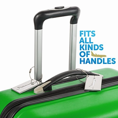 Ce Luggage Tags 3 Units, Stainless Steel. 1-Year Warranty And Bonus Included.