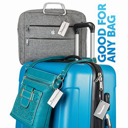 Ce Luggage Tags 3 Units, Stainless Steel. 1-Year Warranty And Bonus Included.