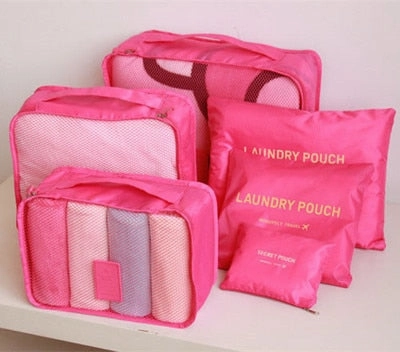 CelleCool 6PCS/Set Oxford Cloth Travel Mesh Bag In Bag High Quality Luggage Organizer Packing