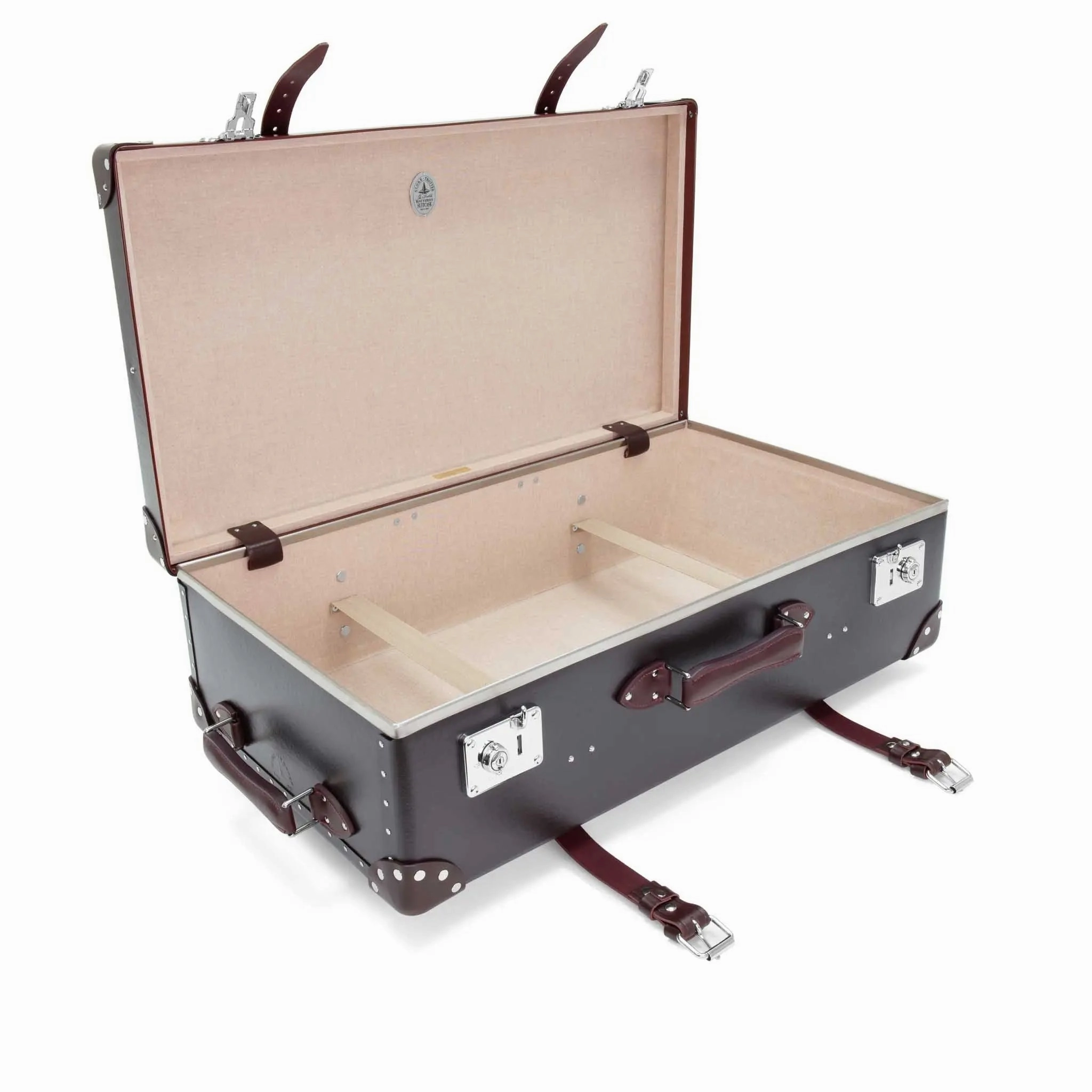 Centenary  Large Check-In - 2 Wheels | Brown/Burgundy/Chrome