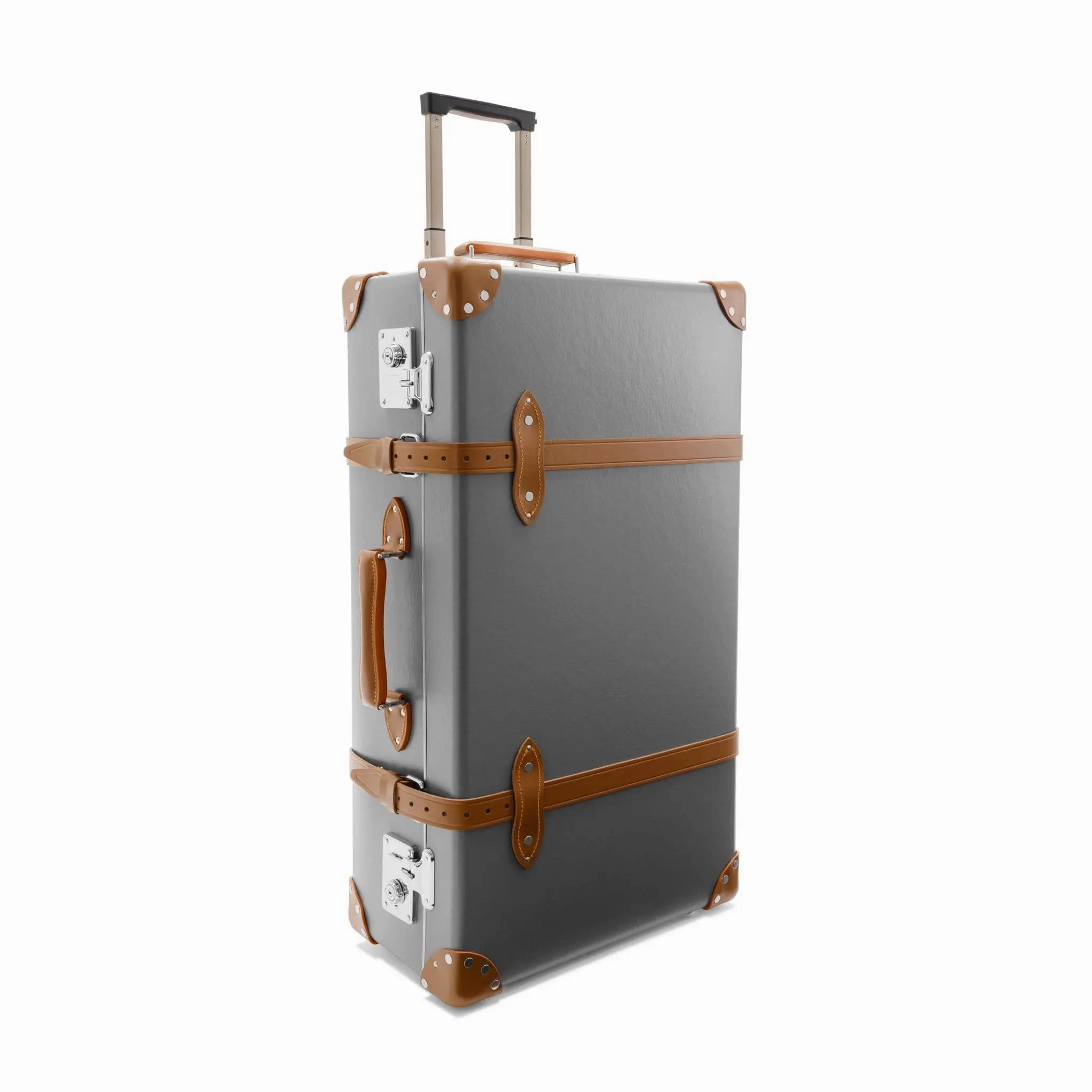 Centenary  Large Check-In - 2 Wheels | Grey/Caramel/Chrome