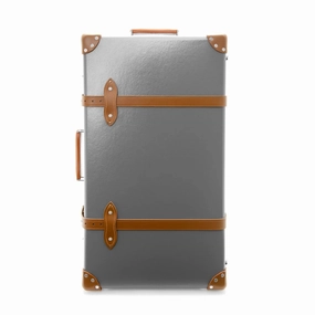 Centenary  Large Check-In - 2 Wheels | Grey/Caramel/Chrome
