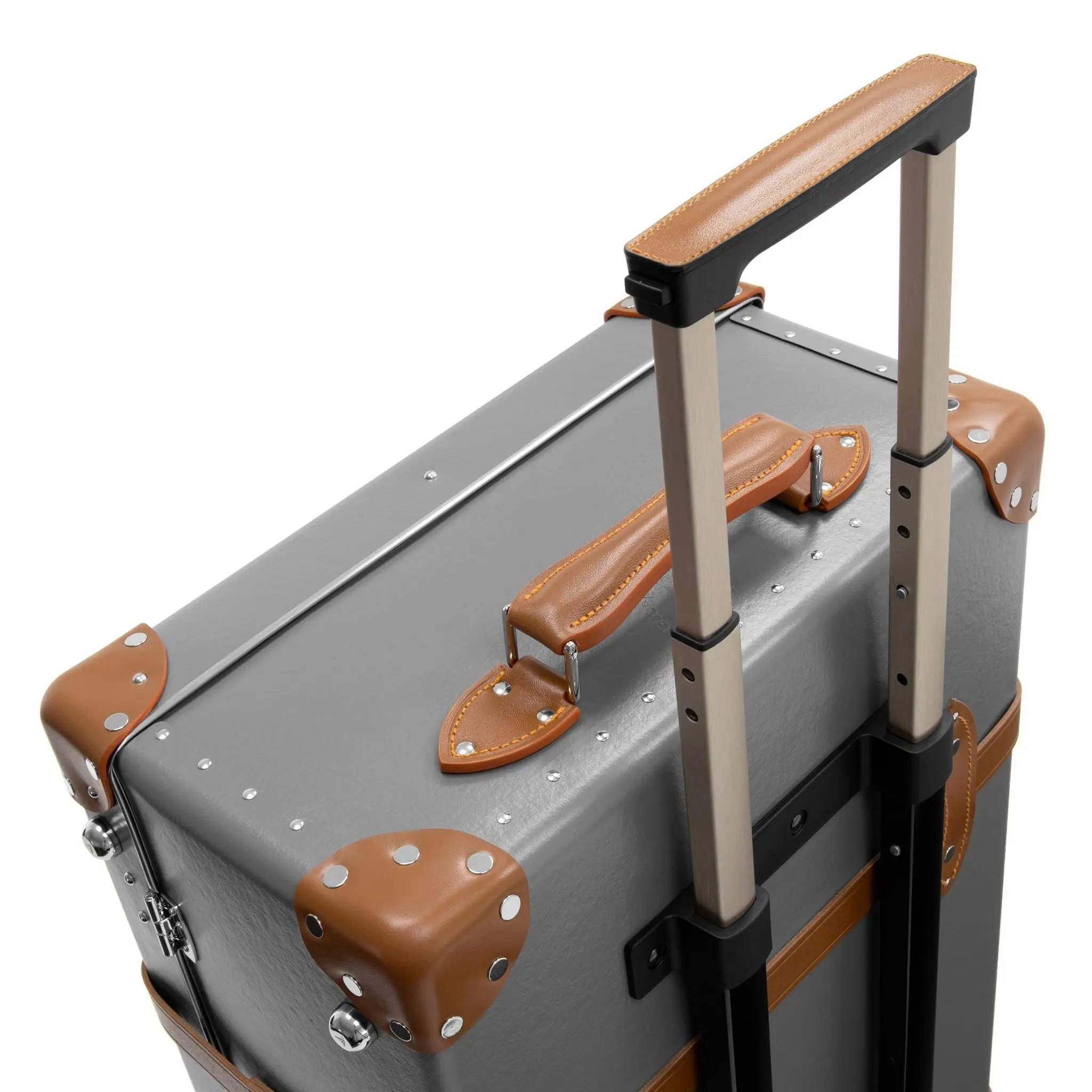 Centenary  Large Check-In - 2 Wheels | Grey/Caramel/Chrome