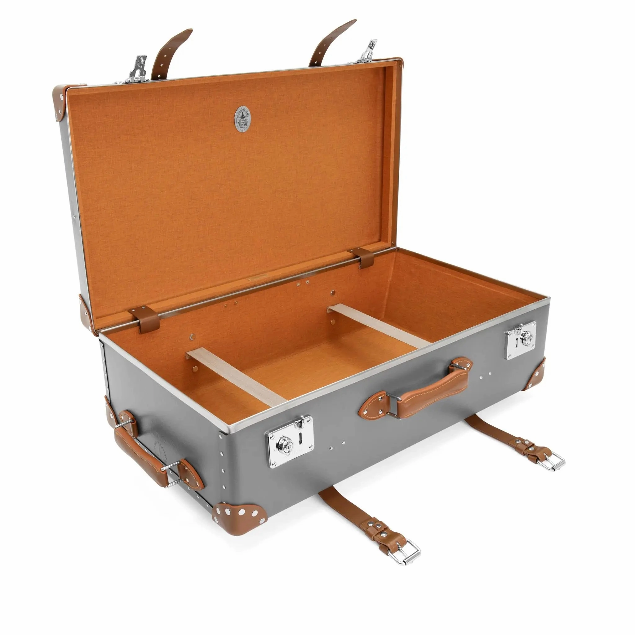 Centenary  Large Check-In - 2 Wheels | Grey/Caramel/Chrome