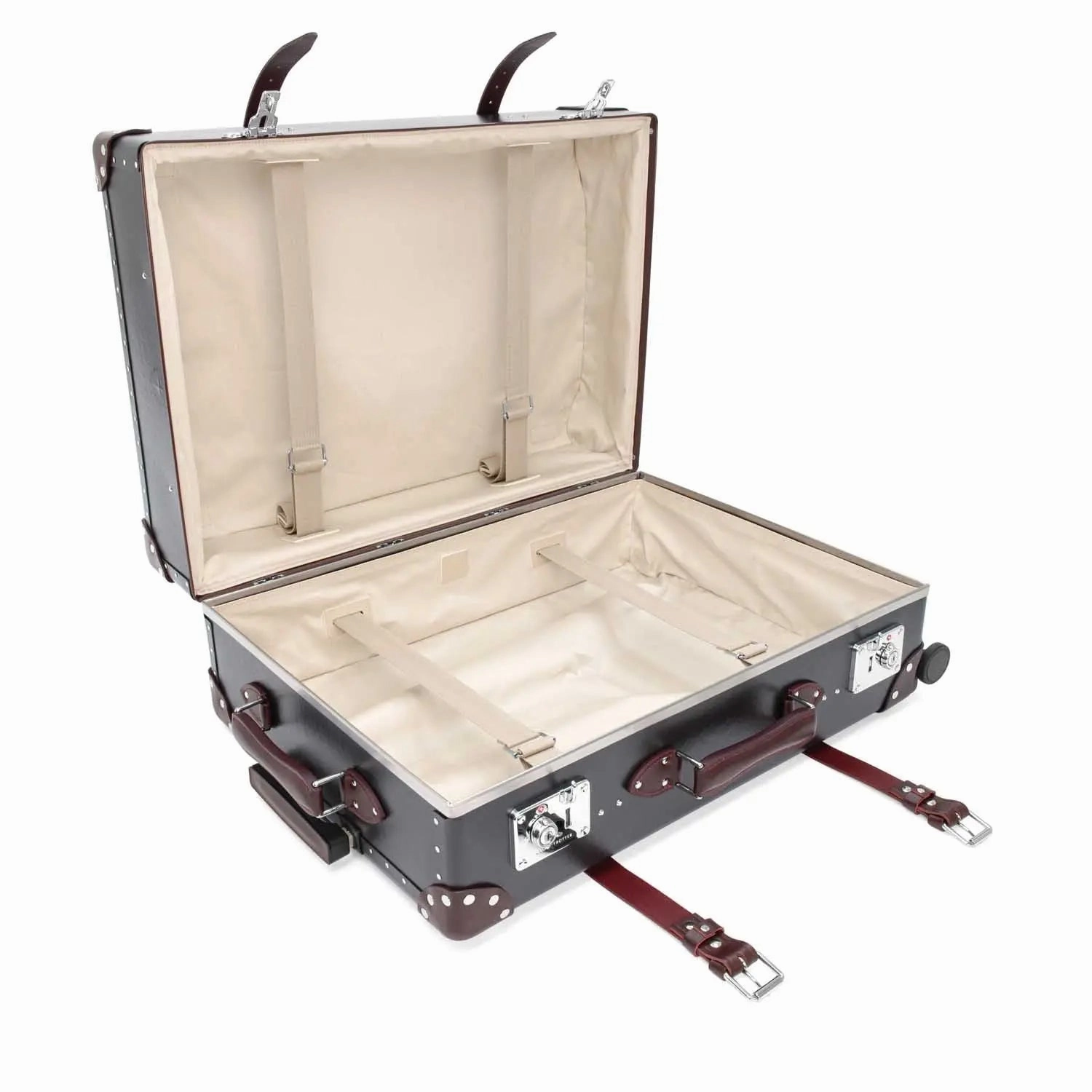 Centenary  Large Check-In - 4 Wheels | Brown/Burgundy/Chrome