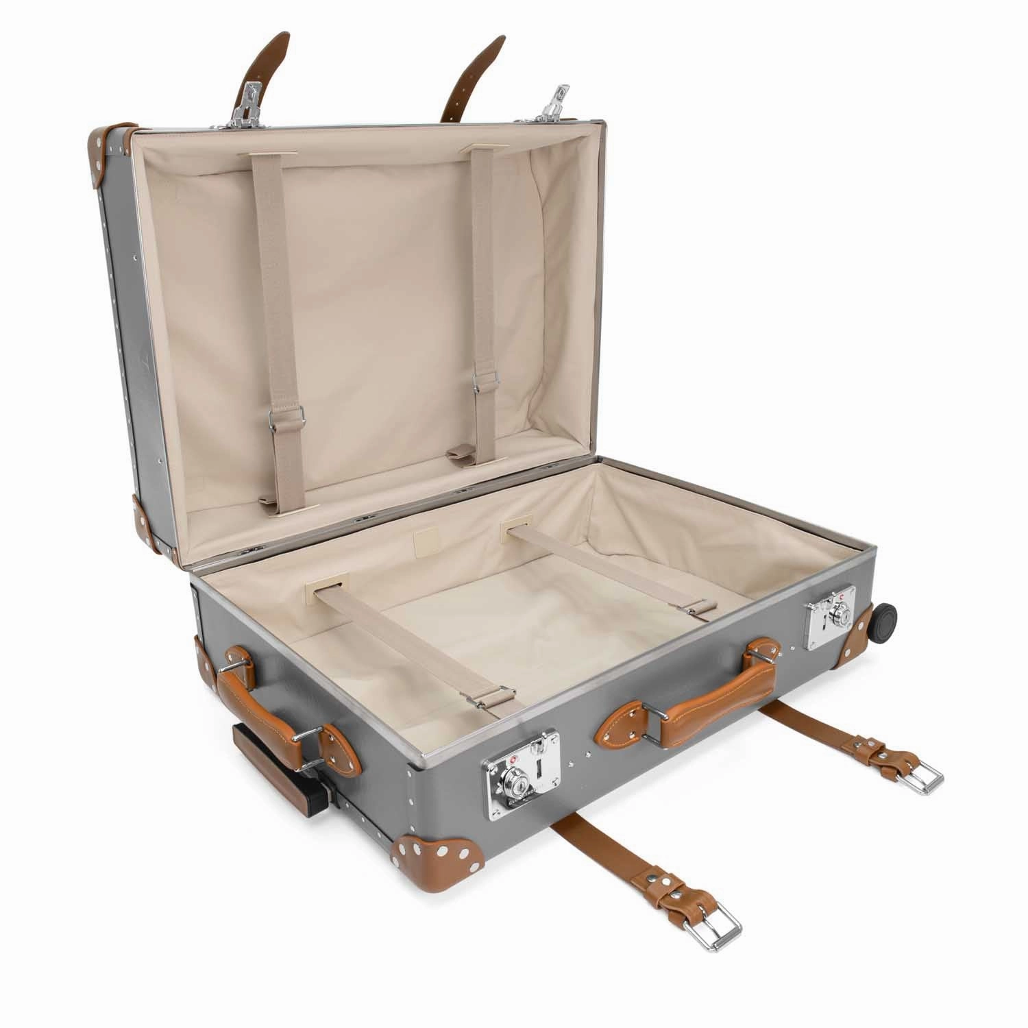 Centenary  Large Check-In - 4 Wheels | Grey/Caramel/Chrome
