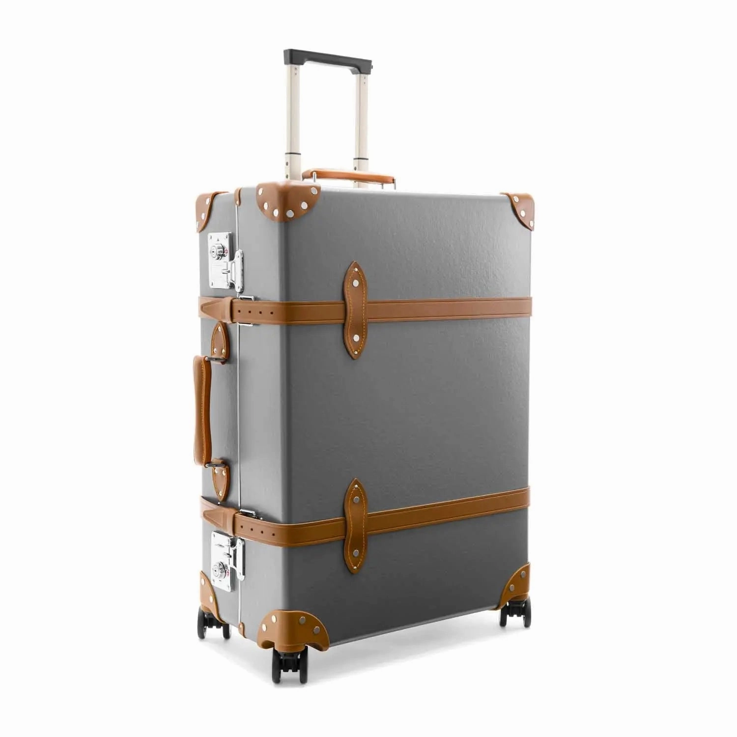 Centenary  Large Check-In - 4 Wheels | Grey/Caramel/Chrome