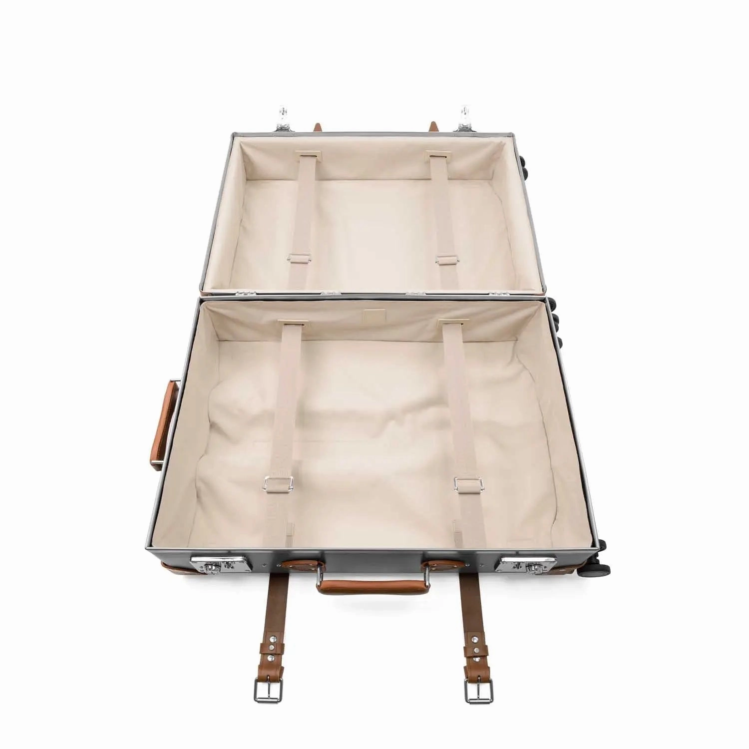 Centenary  Large Check-In - 4 Wheels | Grey/Caramel/Chrome