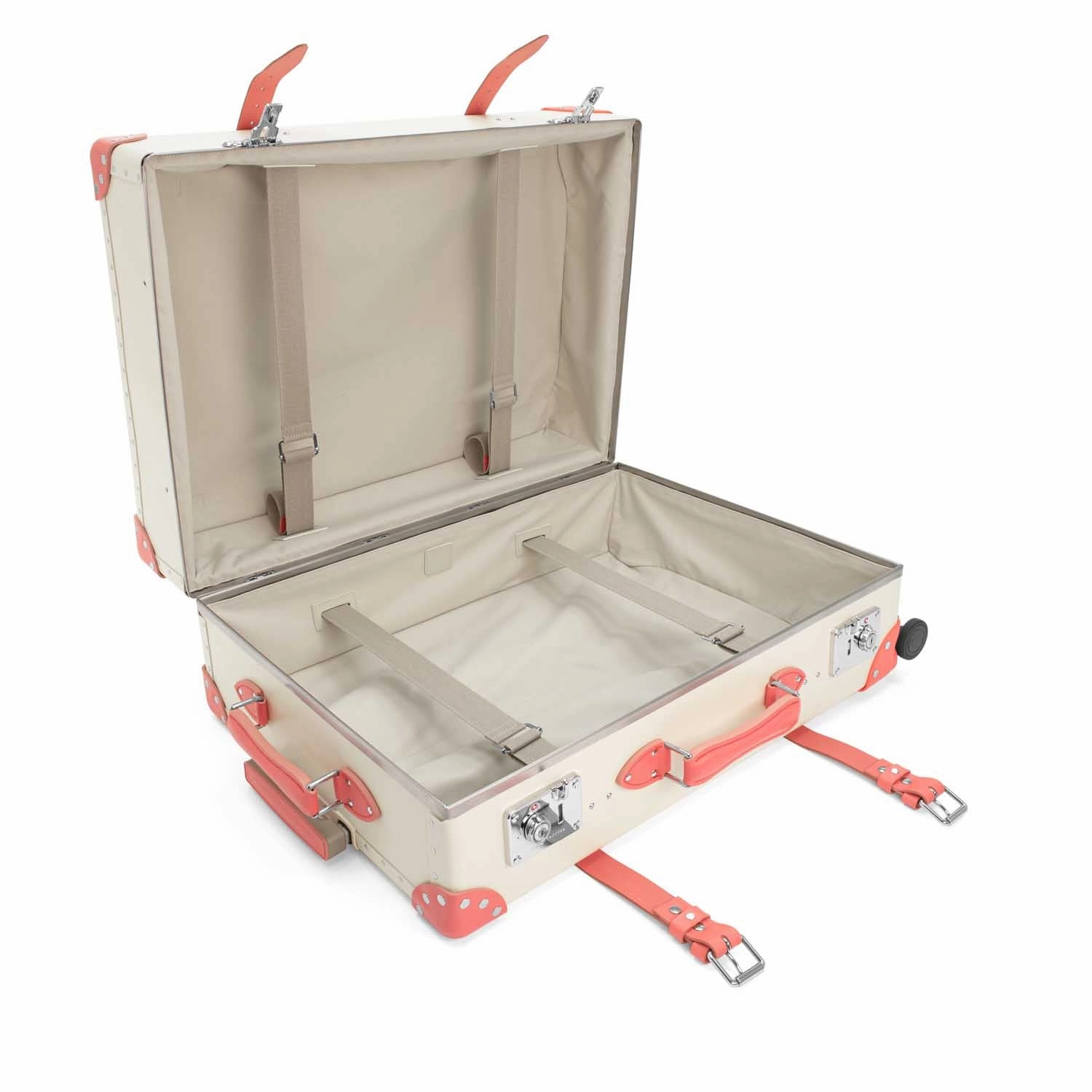 Centenary  Large Check-In - 4 Wheels | Ivory/Flamingo/Chrome