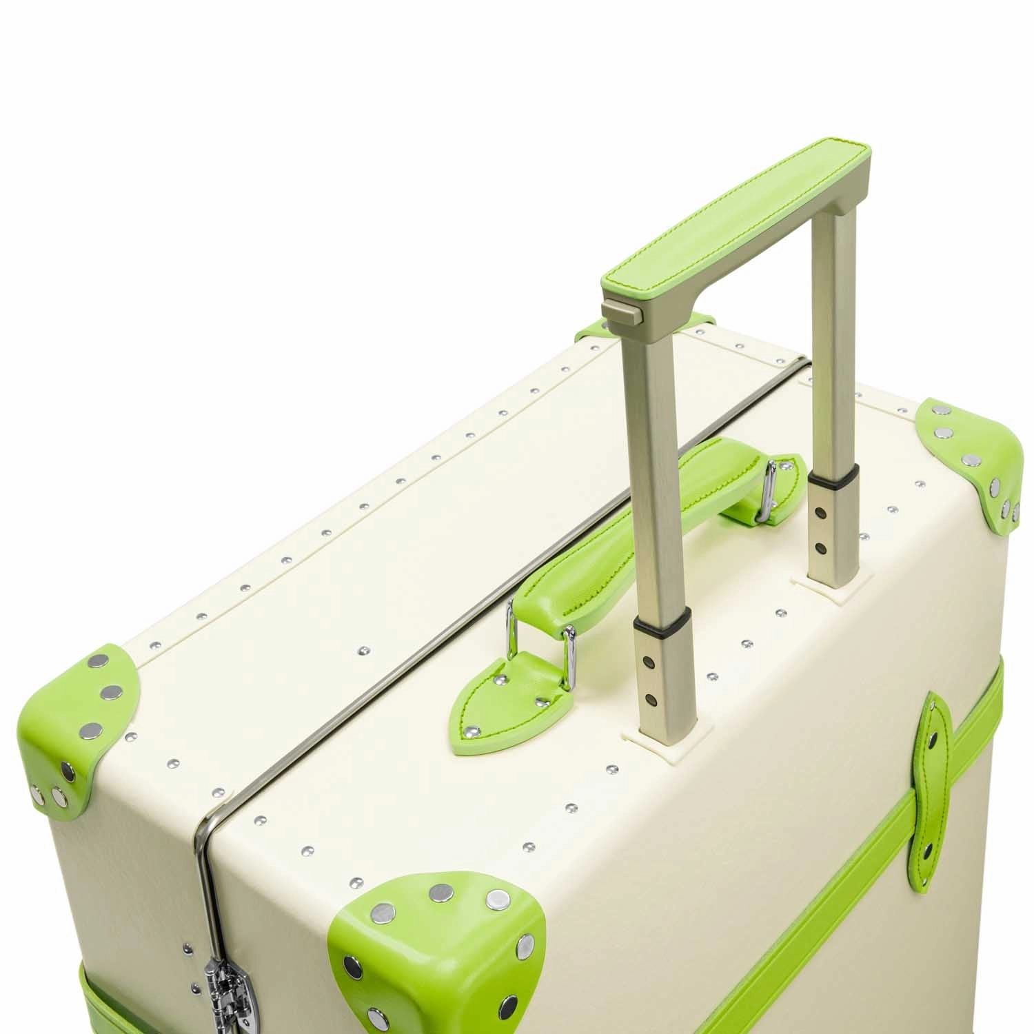 Centenary  Large Check-In - 4 Wheels | Ivory/Parrot Green/Chrome