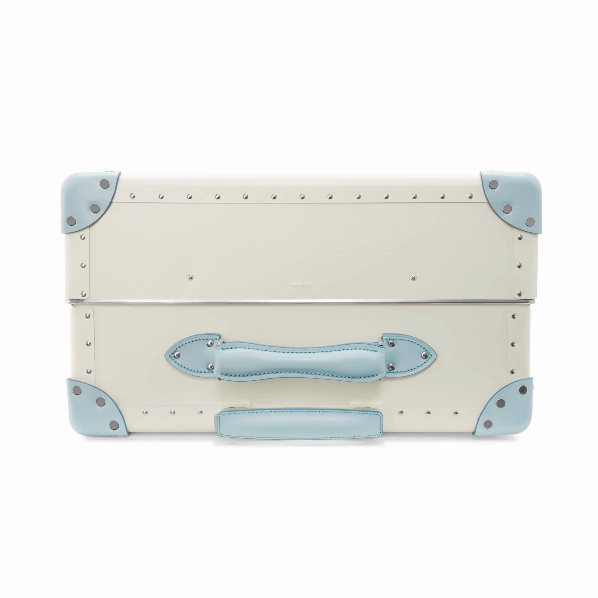 Centenary  Large Check-In - 4 Wheels | Ivory/Pastel Blue/Chrome
