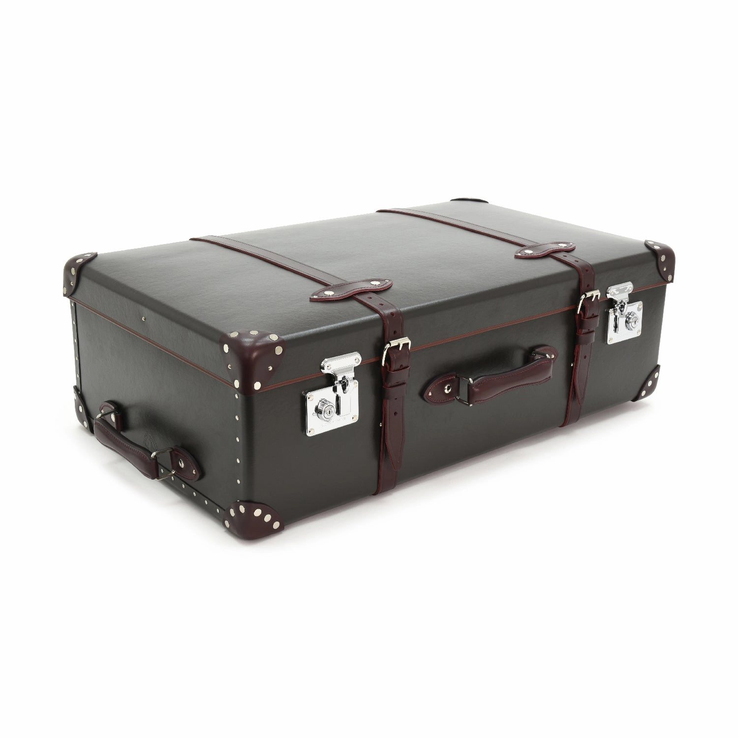 Centenary  Large Suitcase | Brown/Burgundy/Chrome
