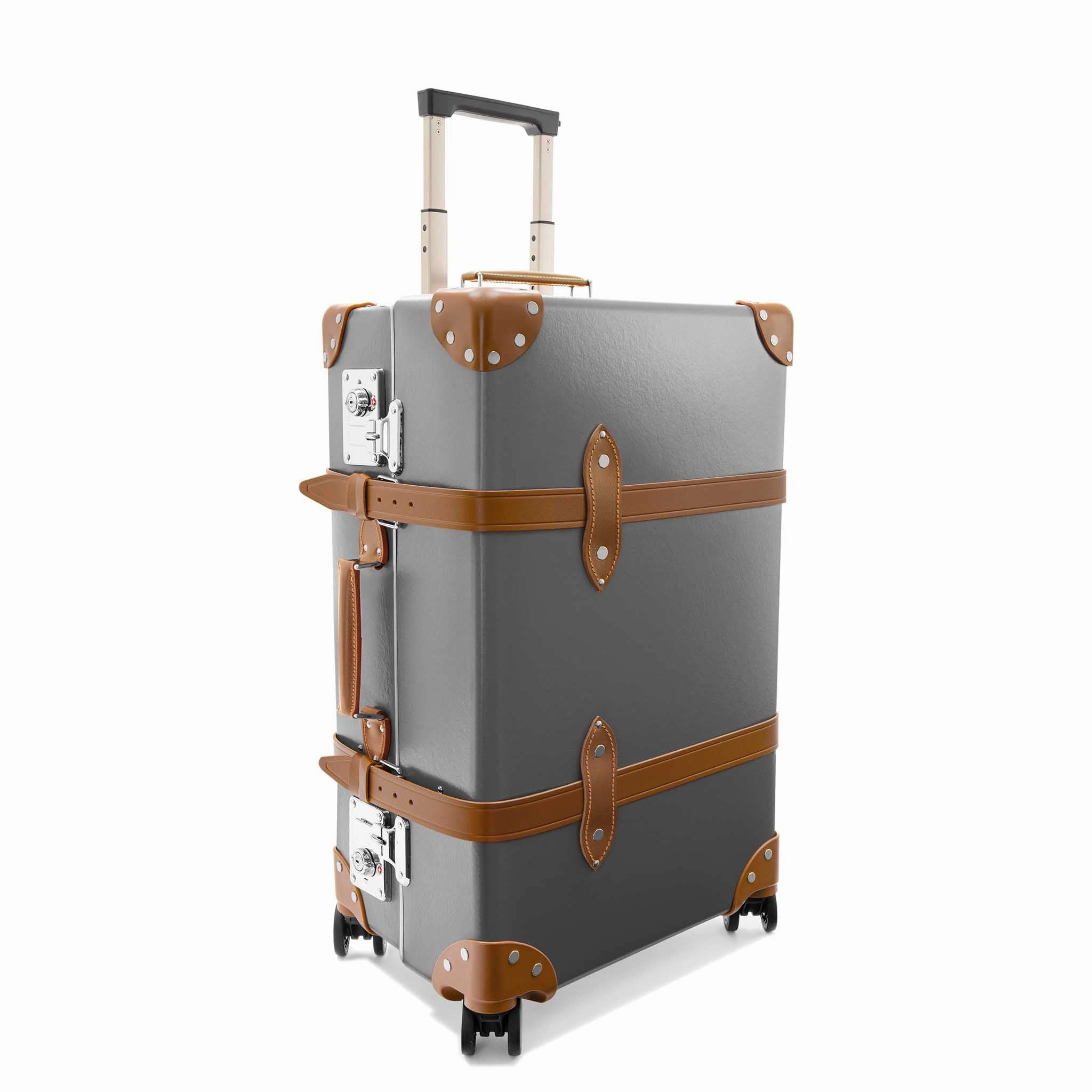 Centenary  Medium Check-In - 4 Wheels | Grey/Caramel/Chrome